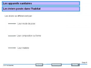 Les appareils sanitaires Les viers poss dans lhabitat