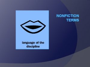 NONFICTION TERMS Take Out Binder with Paper Remember