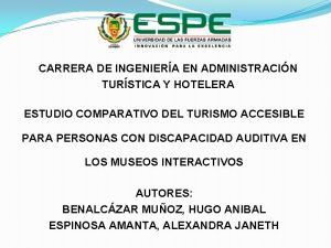 CARRERA DE INGENIERA EN ADMINISTRACIN TURSTICA Y HOTELERA