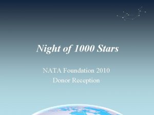 Night of 1000 Stars NATA Foundation 2010 Donor