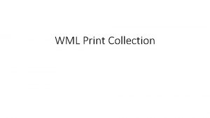 WML Print Collection Status of Print Collection Shelving