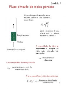 Mdulo 7 Fluxo atravs de meios porosos O