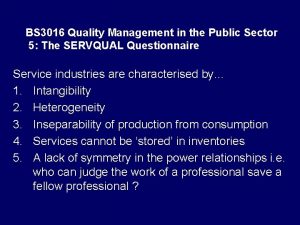 BS 3016 Quality Management in the Public Sector