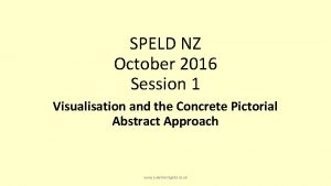 SPELD NZ October 2016 Session 1 Visualisation and