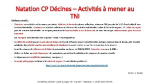 Natation CP Dcines Activits mener au TNI Quelques