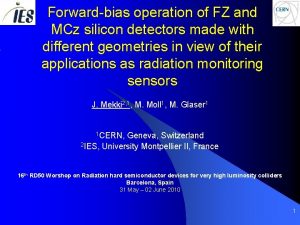 Forwardbias operation of FZ and MCz silicon detectors
