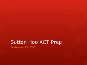 Sutton Hoo ACT Prep September 13 2012 Number