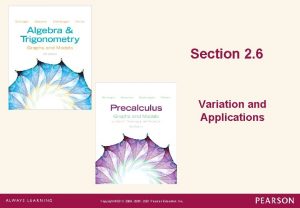 Section 2 6 Variation and Applications Copyright 2013