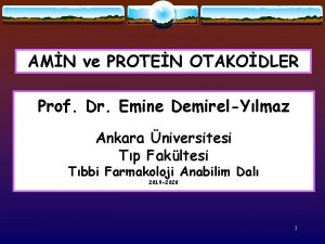 AMN ve PROTEN OTAKODLER Prof Dr Emine DemirelYlmaz