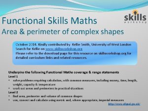 Functional Skills Maths Area perimeter of complex shapes