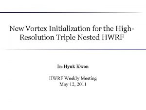 New Vortex Initialization for the High Resolution Triple