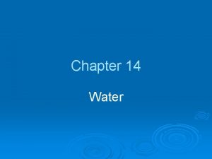 Chapter 14 Water Core Case Study Water Conflicts
