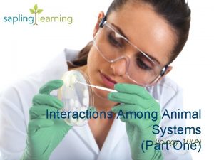 Interactions Among Animal Systems Biology 10A Part One