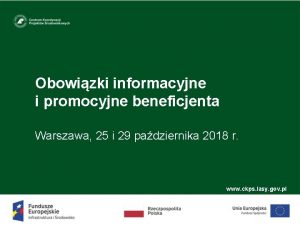 Obowizki informacyjne i promocyjne beneficjenta Warszawa 25 i