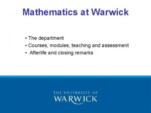 Warwick maths modules