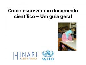 Como escrever um documento cientfico Um guia geral