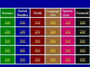 Science Social Studies Math Language Arts Sports General