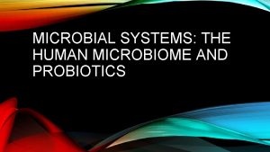 MICROBIAL SYSTEMS THE HUMAN MICROBIOME AND PROBIOTICS SYSTEMS