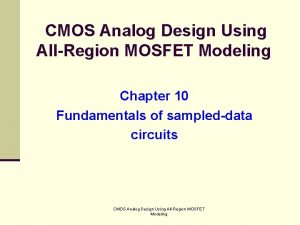 CMOS Analog Design Using AllRegion MOSFET Modeling Chapter