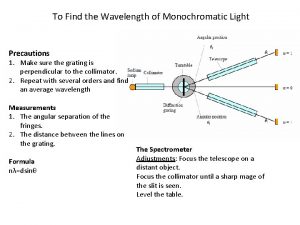 To Find the Wavelength of Monochromatic Light Precautions