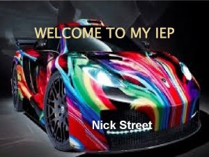 WELCOME TO MY IEP Nick Street Welcome Welcome