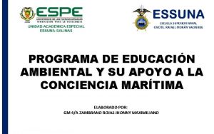 PROGRAMA DE EDUCACIN AMBIENTAL Y SU APOYO A