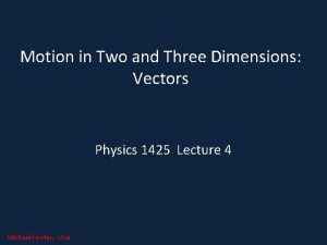 Motion in Two and Three Dimensions Vectors Physics