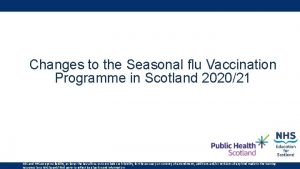 Changes to the Seasonal flu Vaccination Programme in