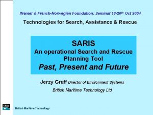 Ifremer FrenchNorwegian Foundation Seminar 18 20 th Oct