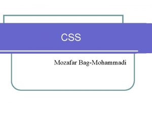 CSS Mozafar BagMohammadi Inline Style Sheets html COMP