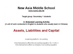 New Asia Middle School www nams edu hk