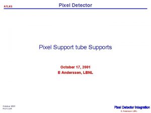 ATLAS Pixel Detector Pixel Support tube Supports October