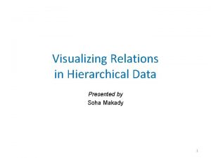 Visualizing Relations in Hierarchical Data Presented by Soha