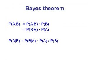 Bayes theorem PA B PAB PB PBA PA