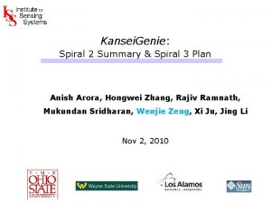 Kansei Genie Spiral 2 Summary Spiral 3 Plan