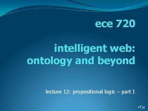 ece 720 intelligent web ontology and beyond lecture