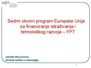 Sedmi okvirni program Europske Unije za financiranje istraivanja