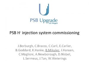 PSB H injection system commissioning J Borburgh C