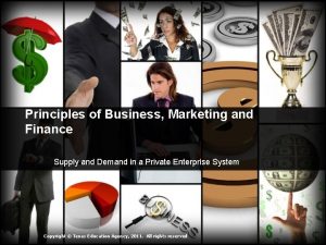 Principles of Business Marketing and Finance Supply and