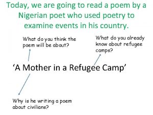 Today we are going to read a poem