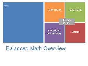 Math Review Mental Math Problem Solving Conceptual Understanding