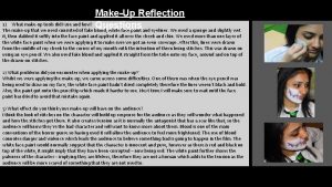 MakeUp Reflection 1 What makeup tools did I