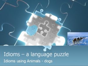 Idioms a language puzzle Idioms using Animals dogs