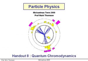 Particle Physics Michaelmas Term 2009 Prof Mark Thomson
