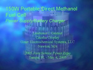 150 W Portable Direct Methanol Fuel Cell Power