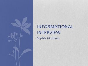 INFORMATIONAL INTERVIEW Sophia Giordano Kcor Jewelry Drita Rosin