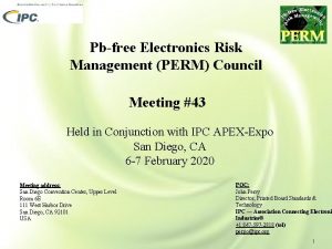 Pbfree Electronics Risk Management PERM Council Meeting 43