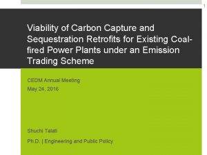 1 Viability of Carbon Capture and Sequestration Retrofits