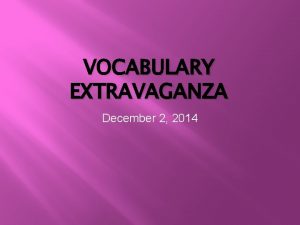 VOCABULARY EXTRAVAGANZA December 2 2014 compassion and sympathy