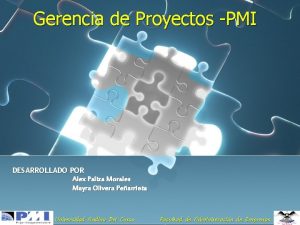 Gerencia de Proyectos PMI DESARROLLADO POR Alex Paliza